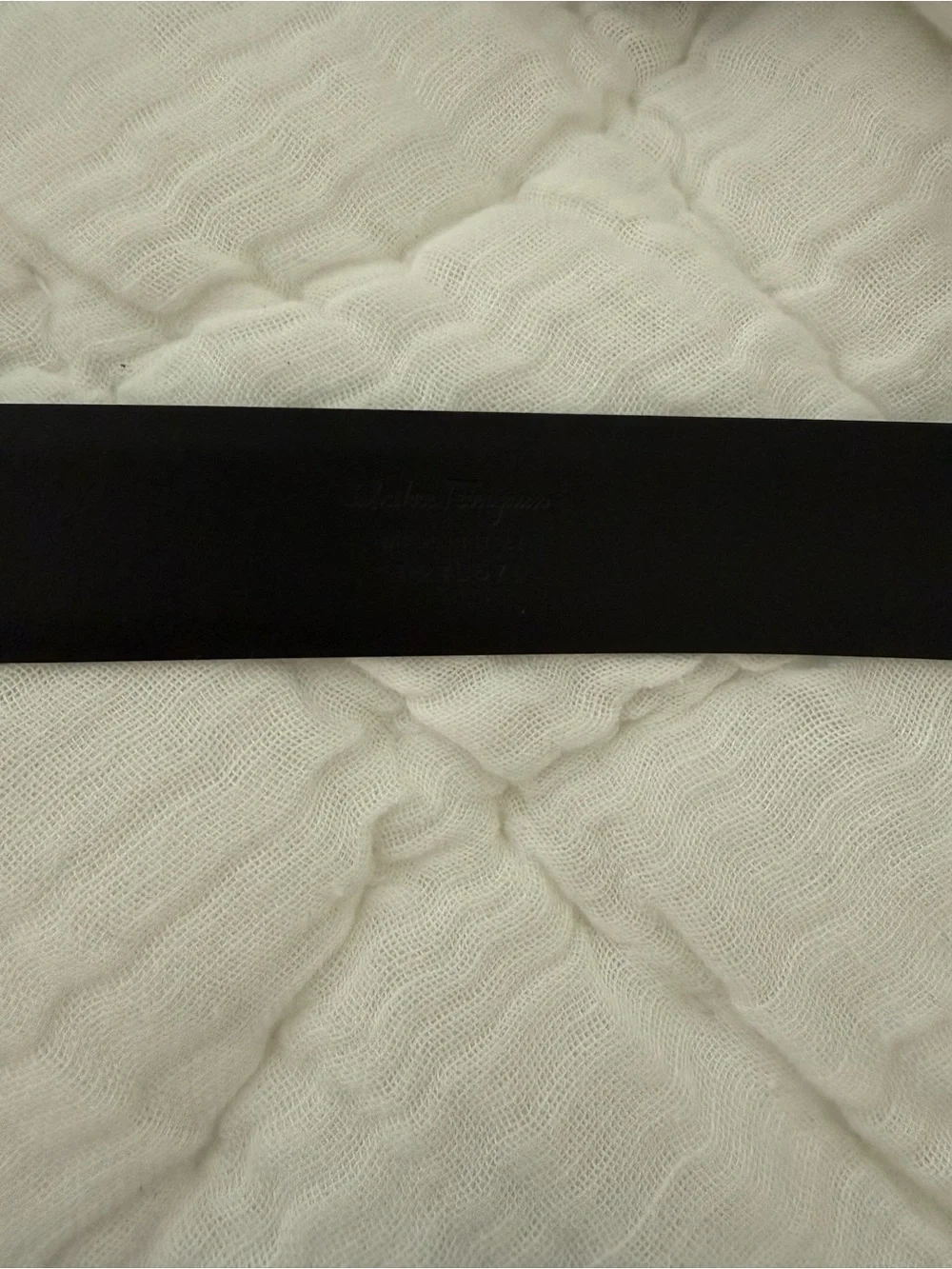 Salvatore Ferragamo Black Leather Belt with Gold Braided Double Gancini Buckle